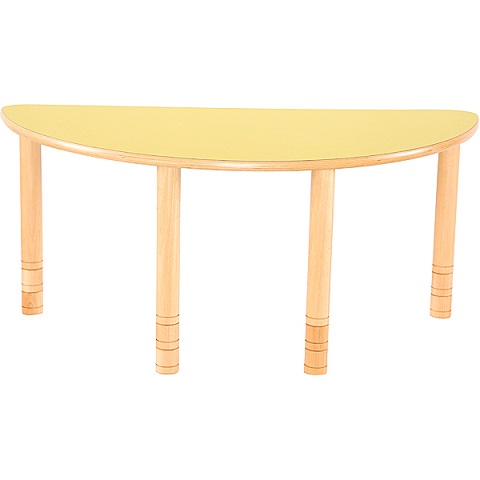 Półokrągły stół Flexi w kolorze żółtym